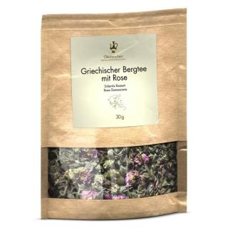 Griechischer Bergtee mit Rose damascena, Parnongebirge